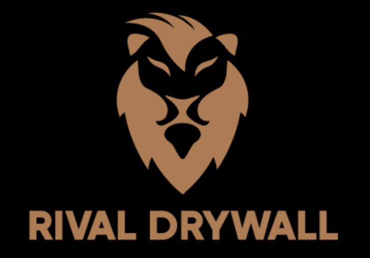 The rival drywall logo on a black background