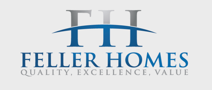 The logo for feller homes quality, excellence, value