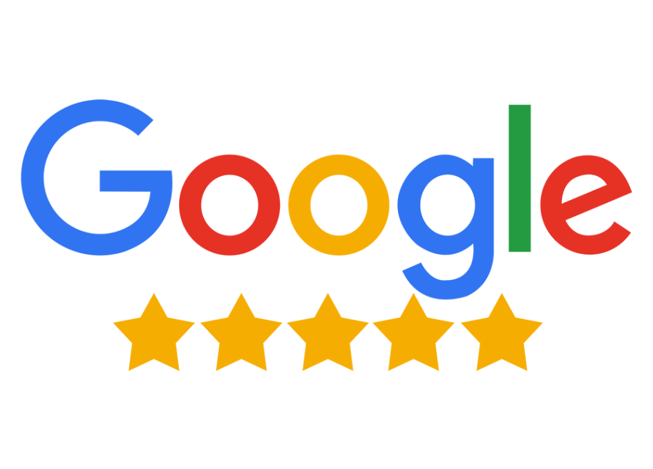 A google logo with five stars in front of it